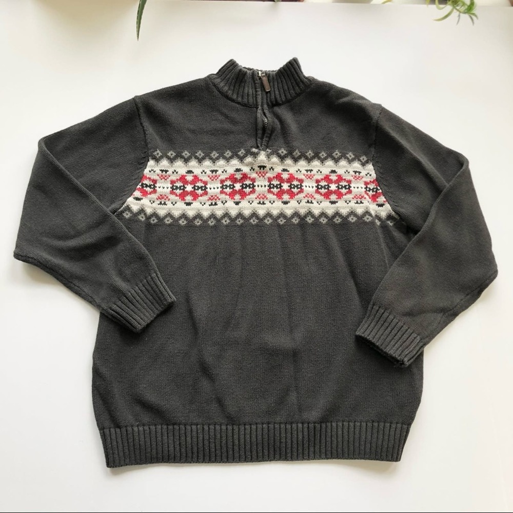 Vintage Chaps Sweater Size L Winter Knit Long Sleeve Quarter‎ Zip